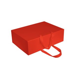 Червона подарункова коробка з ручками 33 х 24 х 10,5 см