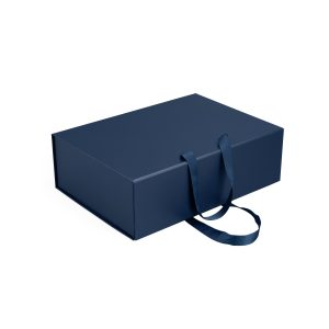 Синя подарункова коробка з ручками 33 х 24 х 10,5 см