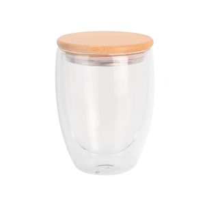 Стакан з подвійними стінками та бамбуковою кришкою VENDO, 350 мл