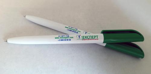 зелено-білі ручки з друком